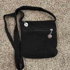 The Sak Black Crochet Shoulder Bag
